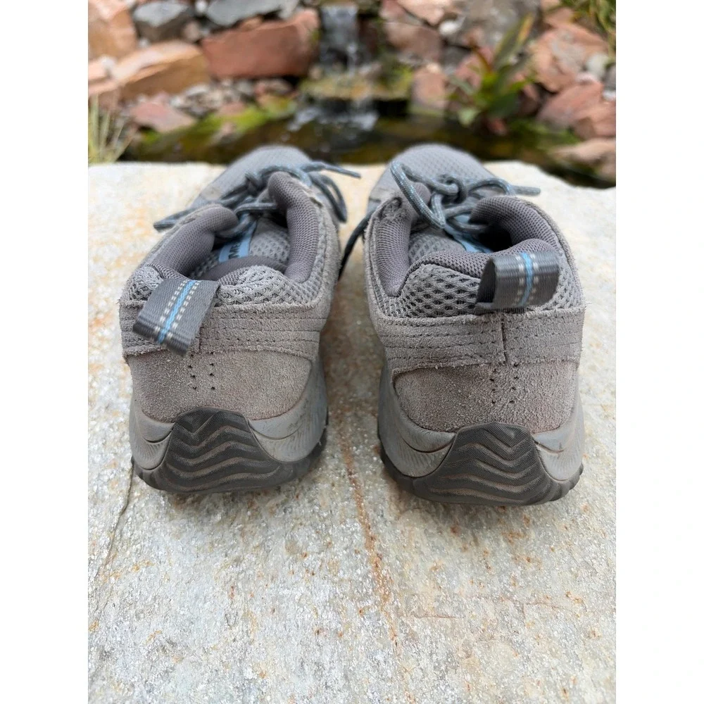 Merrell Alverstone Grey Blue Suede Mesh Hiking Shoes Womens 8 J035938
